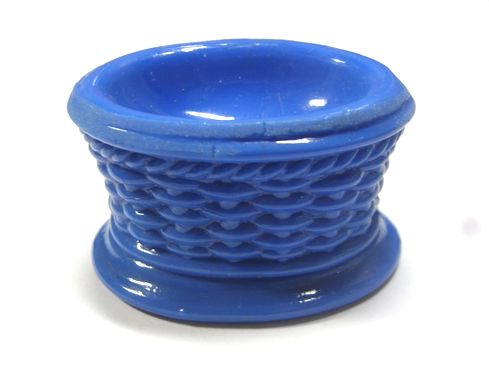 画像1: Blue Glass Flower Pot