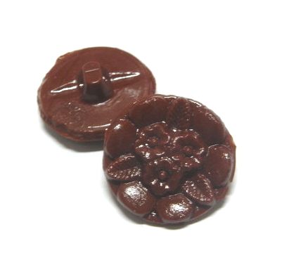 画像1: Chocolate Flower Button 18mm