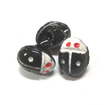 画像1: Black Lady Bug Button