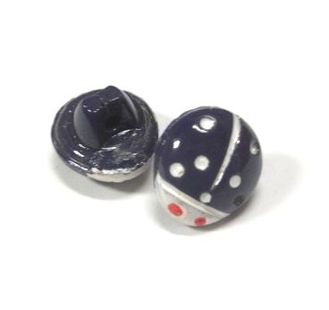 画像1: Navy Lady Bug Button