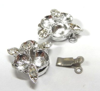 画像1: Rhinestone Clasp for 2strands