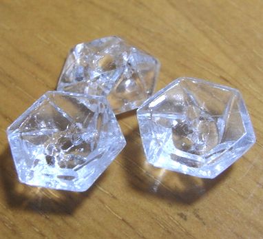 画像1: Antique Clear Hexagon Button 12mm