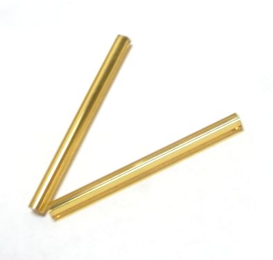 画像1: Gold Bugle Tube Glass Beads(2本）