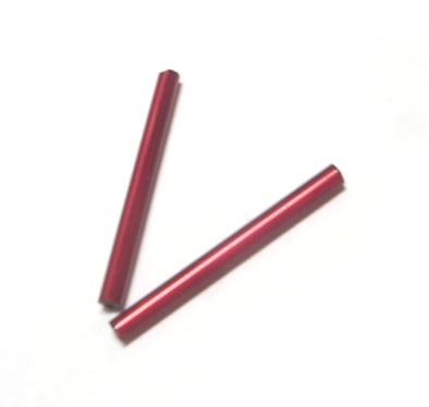 画像1: Red Bugle Tube Glass Beads(2本入り）