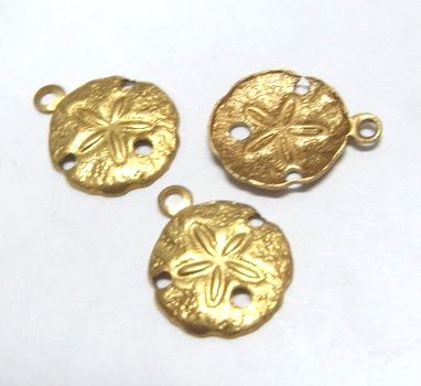 画像1: Flower Round Charm 15*9.5mm