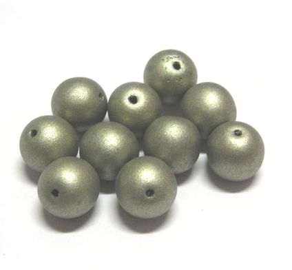 画像1: Matte Green Pearl Beads 8mm(10個入り）