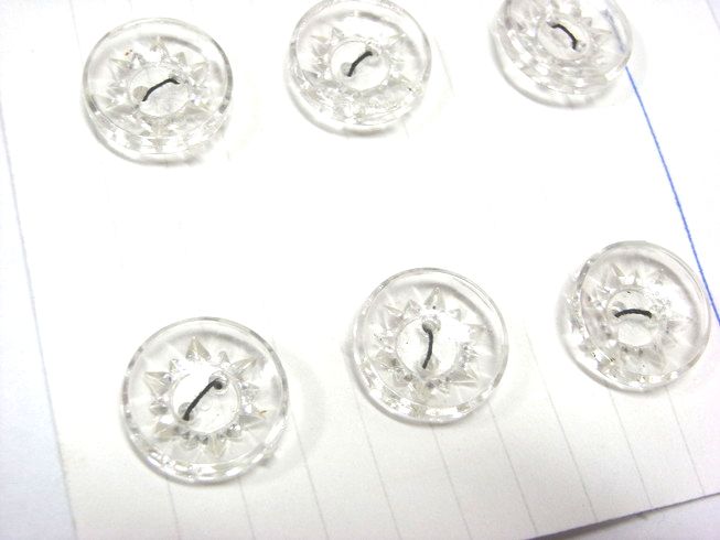 画像1: Clear Plastic Button B 14mm(4個入り）