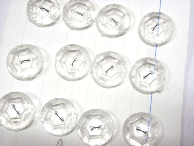 画像1: Clear Plastic Button D 14mm(4個入り）