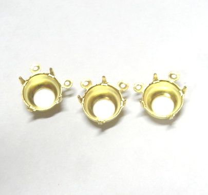 画像1: 2ring Brass round Setting for 35ss(2個入り）