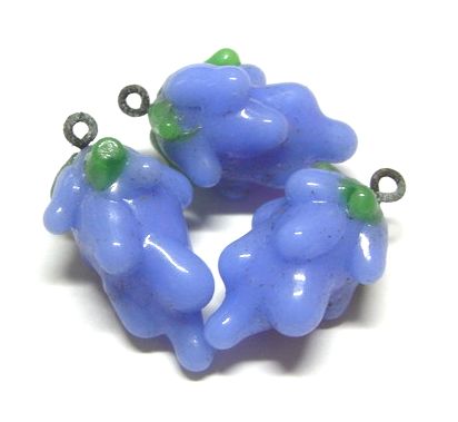 画像1: Blue Grape 1ring Beads(2個入り）