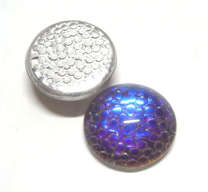 画像1: Helio Blue Snakeskin Mosaic FB Round 18mm 