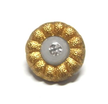 画像1: Brass Flower Paste Button 12mm 