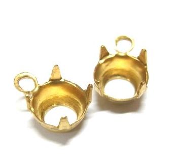 画像1: 1ring Brass Round Setting(OB) for 25ss (2個入り