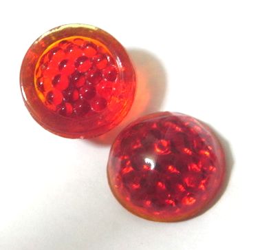 画像1: Red Reflector Round FB Stone 16mm 