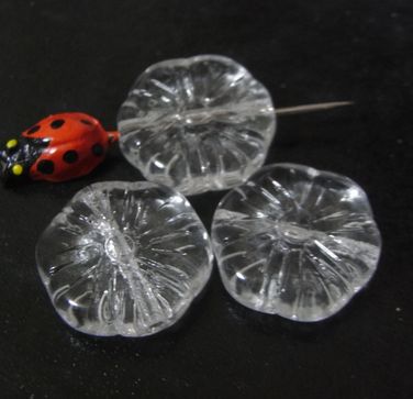 画像1: Clear Flower Beads 12mm (2個入り）