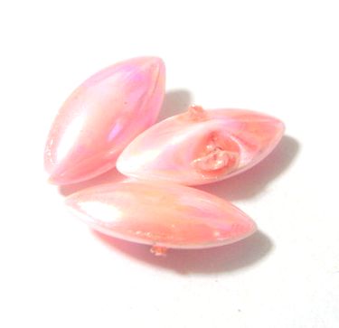 画像1: Pink Pearl AB Navette 15*7mm (5個入り）