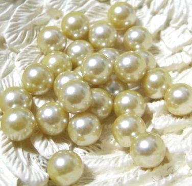 画像1: Lt.Gold Pearl 6mm 【No hole】(10個入り）