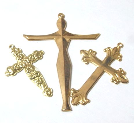 画像1: Metal Cross Pendant Set