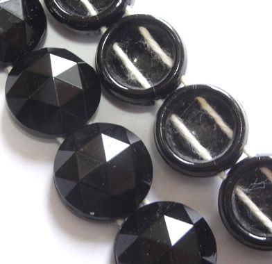 画像1: 2hole French Jet Round Beads 13mm