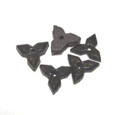 画像1: Jet 3petal Beads 7*9mm (5個入り）