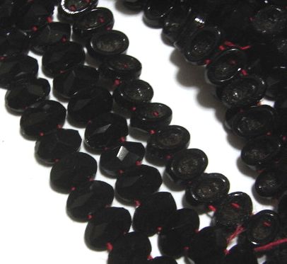 画像1: French Jet 2hole Oval Beads 7*5mm (10個入り）