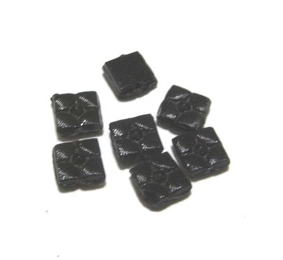 画像1: French Jet Square Beads 6mm (10個入り）