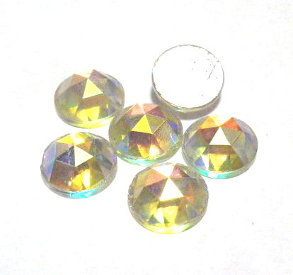 画像1: Crystal AB Rose Cut Round 9mm(5個入り）