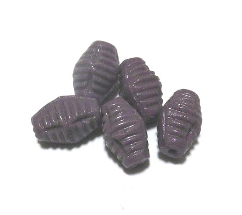 画像1: Opaque Purple Textured Beads 11*8mm　（5個入り）