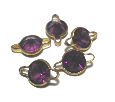 画像1: Amethyst Round Connector 15*9.4mm (5個入り）