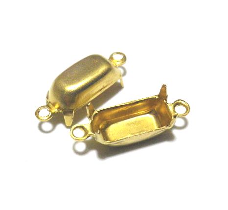 画像1: 2ring Brass Octagon Setting(CB)  for 10*5mm(5個入り）