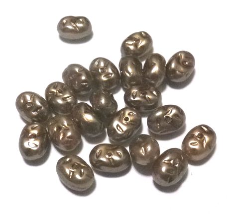 画像1: Dk.Beige Dimpled Oval Pearl 7.5*5mm (10個入り）