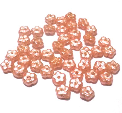 画像1: Lt.Peach Pink Pearl Flower Beads 5mm (10個入り）