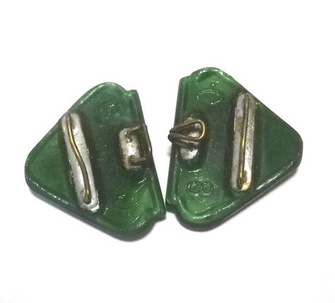 画像2: Antique Green Glass Buckle 53*35mm