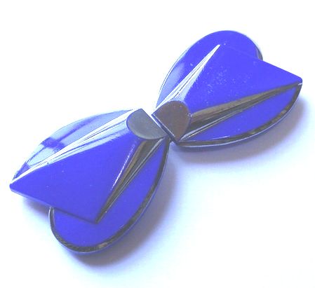 画像1: Antique Blue Glass Buckle 29*70mm