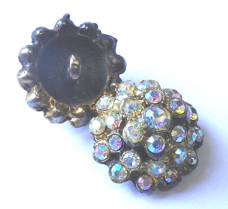 画像1: Crystal AB Rhinestone Button 21 mm