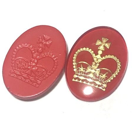 画像1: Gold Crown Red FB Oval 25*18mm