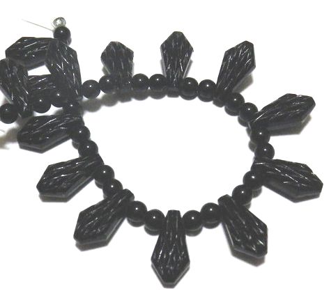 画像2: Art. Deco Jet Tagger Beads (1本）