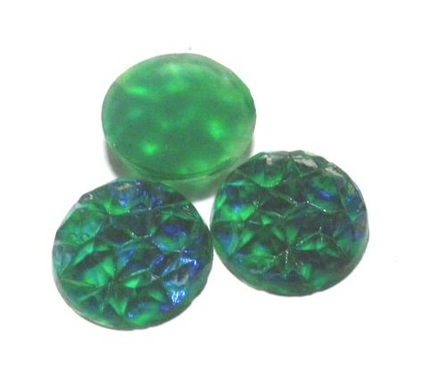 画像1: Green Rocky Dragon's Breath Round Stone 15mm