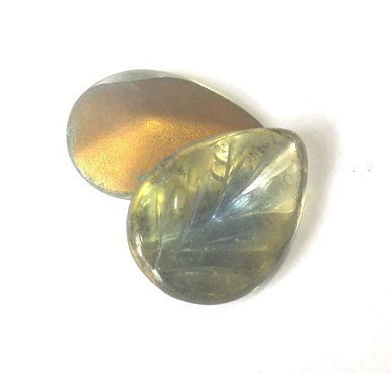 画像1: Jonquil/Sapphire Leaf Pear 18*13mm