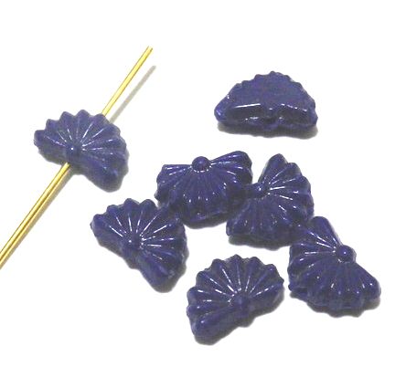 画像1: Opaque Navy Fan Beads 5*8mm