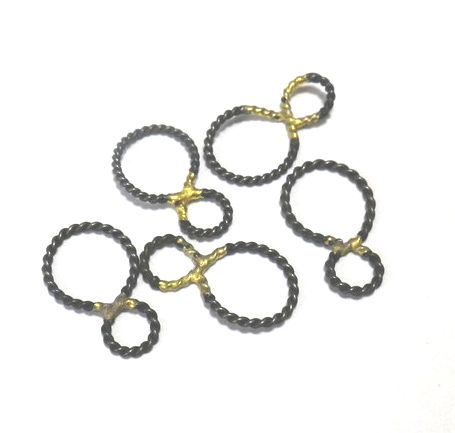 画像1: Double Ring Parts 15*8.5mm (10個入り）