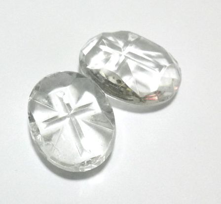 画像1: Crystal Cross Oval 18*13mm