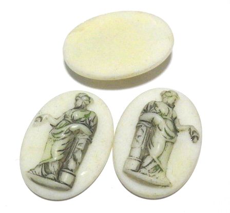 画像1: White Cameo FB Stone 25*18mm