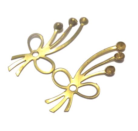 画像1: Brass Bouquet Parts 38*18.5mm (2個入り）