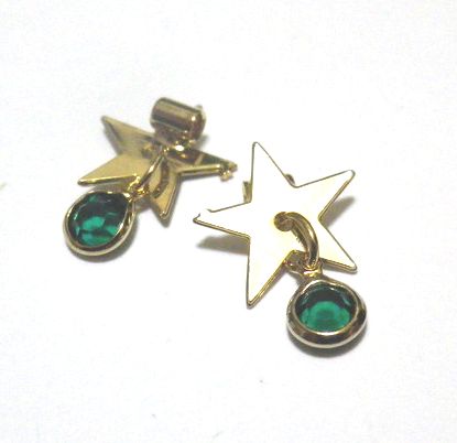 画像1: Star Charm/w Emerald Stone 15*11mm