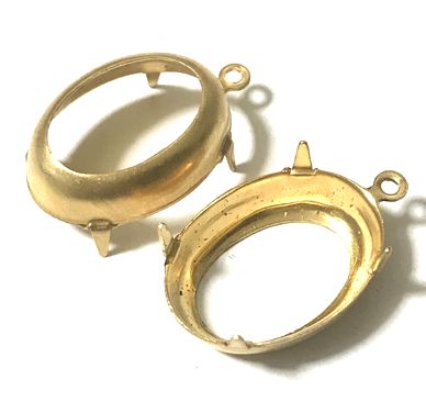 画像1: 1ring Brass Oval Settinng(OB) for 18*13mm