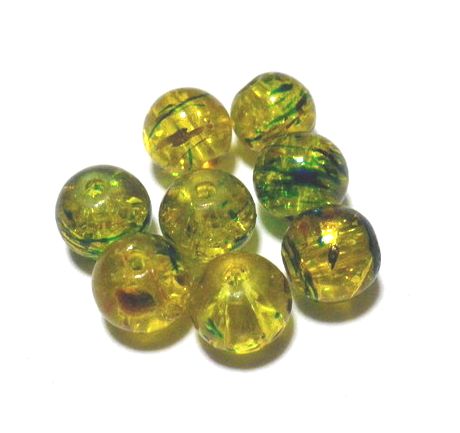 画像1: Yellow/Blue Muluti Color Beads 8mm (5個入り）