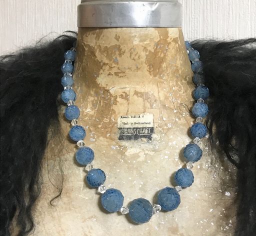 画像1: Vintage BlueTexchurd Beads Necklae