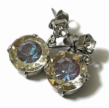 画像2: Vintage Blue Sappharine Pierced Earrings