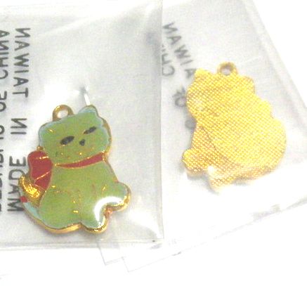 画像2: Enamel Cat Charm 16.5*12mm (2個入り） 